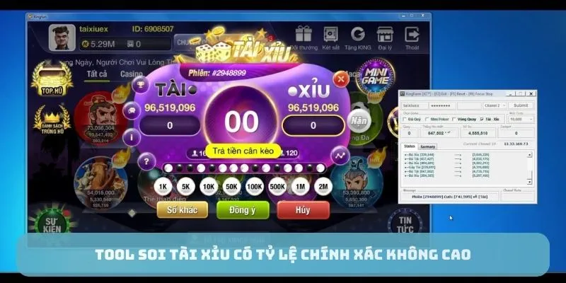 Tool soi tài xỉu có tỷ lệ chính xác không cao